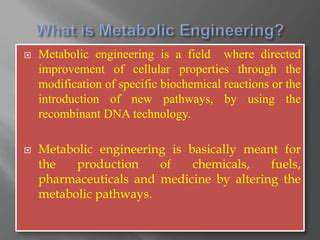 OptimizingBiofuelProductionthroughMetabolicEngineering