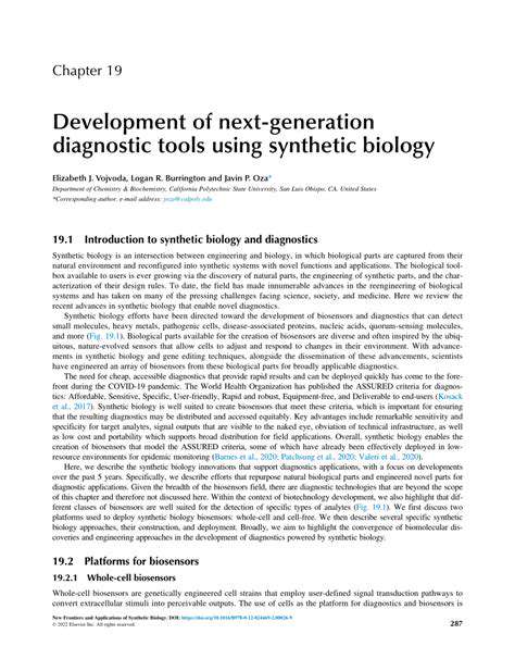 Synthetic Biology in Diagnostics